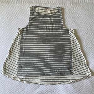 Gray and Off White Striped Madewell Colorblock Tank